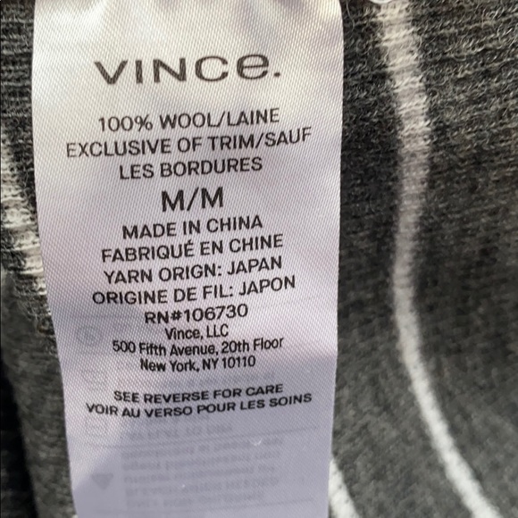 NWT Vince Long-Sleeve Stripe Ribbed Crewneck Top-M - Picture 6 of 7